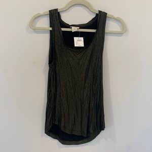 Club Monaco Sleeveless Blouse Black and Gold Size XS